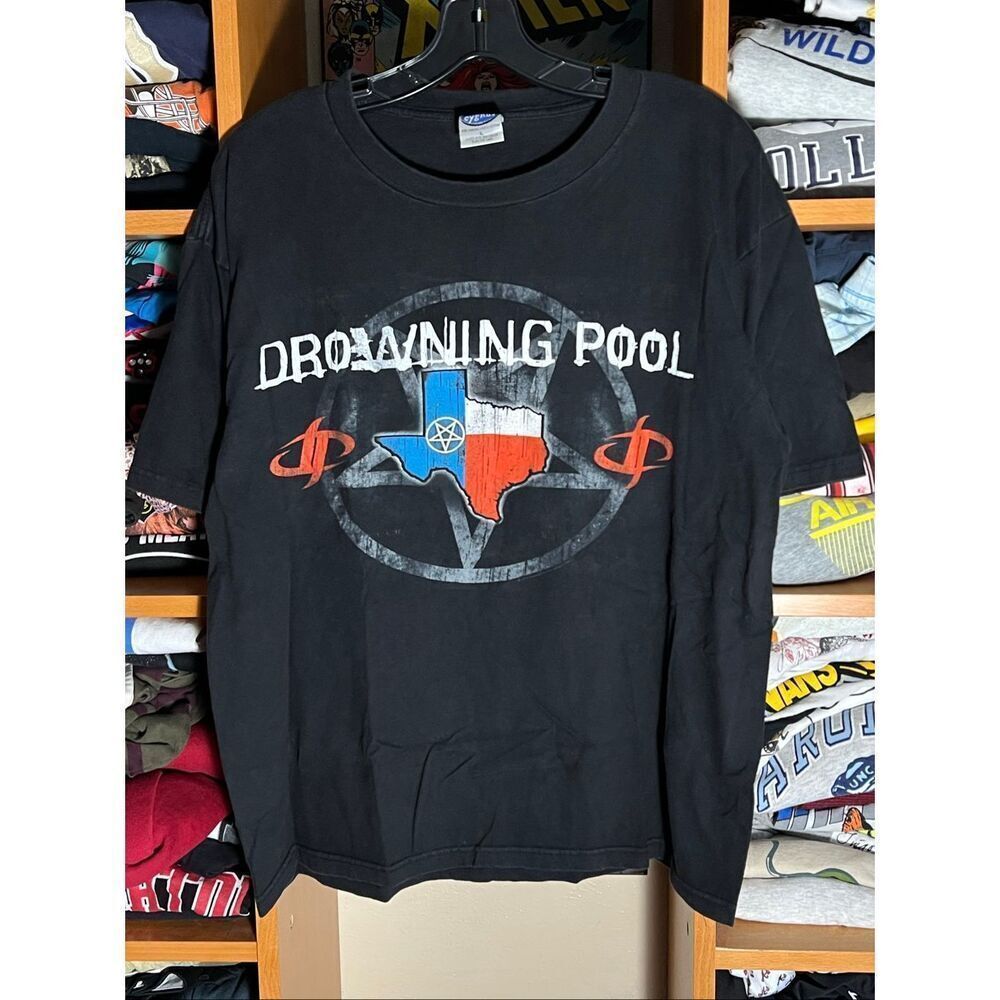 Vintage Y2K Drowning Pool 2002 Metal Tour Band Tee Large